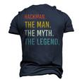Hackman Name Shirt Hackman Family Name V2 Men's 3D Print Graphic Crewneck Short Sleeve T-shirt Navy Blue