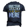 Have No Fear Hance Is Here Name Men's 3D Print Graphic Crewneck Short Sleeve T-shirt Navy Blue