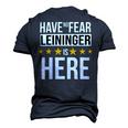 Have No Fear Leininger Is Here Name Men's 3D Print Graphic Crewneck Short Sleeve T-shirt Navy Blue