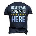 Have No Fear Monzon Is Here Name Men's 3D Print Graphic Crewneck Short Sleeve T-shirt Navy Blue