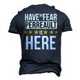 Have No Fear Perreault Is Here Name Men's 3D Print Graphic Crewneck Short Sleeve T-shirt Navy Blue