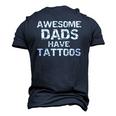 Hipster Fathers Day Awesome Dads Have Tattoos Men's 3D T-Shirt Back Print Navy Blue