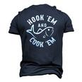 Hookem And Cookem Fishing Men's 3D T-Shirt Back Print Navy Blue