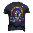 Human Lgbt Flag Gay Pride Month Transgender Rainbow Lesbian Men's 3D T-Shirt Back Print Navy Blue