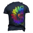 Human Sunflower Lgbt Tie Dye Flag Gay Pride Proud Lgbtq Men's 3D T-Shirt Back Print Navy Blue