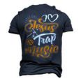 I Love Jesus And Trap Music Dd Men's 3D Print Graphic Crewneck Short Sleeve T-shirt Navy Blue