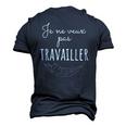 Je Ne Veux Pas Travailler French Quote France Men's 3D T-Shirt Back Print Navy Blue