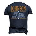 Johnson Name Johnson The Man The Myth The Legend Men's 3D T-shirt Back Print Navy Blue