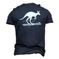Kangaroo Skiing Fun Winter Sports Australia Travel Men's 3D T-Shirt Back Print Navy Blue