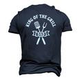 King Of The Grill For Dad Bbq Chef Grilling Men's 3D T-Shirt Back Print Navy Blue