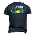 Later Gator With Cute Smiling Alligator Saying Goodbye Men's 3D T-Shirt Back Print Navy Blue