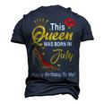 Leopard This Queen Was Born In July Happy Birthday To Me Men's 3D T-shirt Back Print Navy Blue
