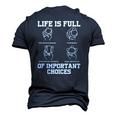 Life Is Full Of Important Choices Types Of Baseball Men's 3D T-Shirt Back Print Navy Blue