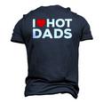 I Love Hot Dads Red Heart Men's 3D T-Shirt Back Print Navy Blue