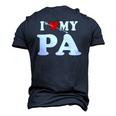 I Love My Pa With Heart Fathers Day Wear For Kid Boy Girl Men's 3D T-Shirt Back Print Navy Blue
