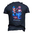 Love Para Life Gnome Usa Flag 4Th Of July Patriotic Men's 3D T-Shirt Back Print Navy Blue