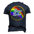 Love Is Love Rainbow Lgbt Gay Lesbian Pride Men's 3D T-Shirt Back Print Navy Blue