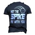 May The Spike Be With You Funny Volleyball Men's 3D Print Graphic Crewneck Short Sleeve T-shirt Navy Blue