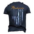 Mens Mechanic Dad Like A Normal Dad Only Cooler Usa Flag Men's 3D T-Shirt Back Print Navy Blue