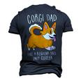 Mens Corgi Dad Like A Regular Dad Only Cooler - Funny Corgi Men's 3D Print Graphic Crewneck Short Sleeve T-shirt Navy Blue