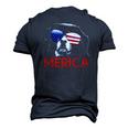 Merica Bernese Mountain Dog American Flag 4Th Of July Men's 3D T-Shirt Back Print Navy Blue