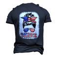 Merica Messy Bun Women Girls American Flag Usa 4Th Of July Men's 3D T-shirt Back Print Navy Blue