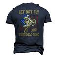 Motorcycle Let Dirt Fly And Freedom Ring Independence Day Men's 3D T-Shirt Back Print Navy Blue