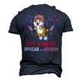 My Farts Spread Freedom Funny American Flag Corgi Fireworks Men's 3D Print Graphic Crewneck Short Sleeve T-shirt Navy Blue