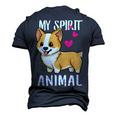 My Spirit Animal Corgi Dog Love-R Dad Mom Boy Girl Funny Men's 3D Print Graphic Crewneck Short Sleeve T-shirt Navy Blue