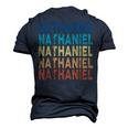 Nathaniel Name Shirt Nathaniel Family Name V3 Men's 3D Print Graphic Crewneck Short Sleeve T-shirt Navy Blue