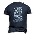 Nerdy Dirty Inked & Curvy Tattoo Woman Girl Nerd Men's 3D T-Shirt Back Print Navy Blue