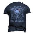 Never Understimate An Old Man Who Is Also A Us Veteran Men's 3D Print Graphic Crewneck Short Sleeve T-shirt Navy Blue