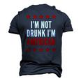 Im Not Drunk Im American 4Th Of July Tee Men's 3D T-Shirt Back Print Navy Blue