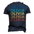 Olivia Name Shirt Olivia Family Name Men's 3D Print Graphic Crewneck Short Sleeve T-shirt Navy Blue