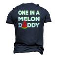 Mens One In A Melon Daddy Watermelon Dad Fathers Day Men's 3D T-Shirt Back Print Navy Blue