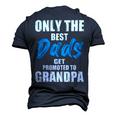 Only The Best Dad Get Promoted To Grandpa Fathers Day T Shirts Men's 3D Print Graphic Crewneck Short Sleeve T-shirt Navy Blue