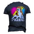 Pansexual Beagle Rainbow Heart Pride Lgbt Dog Lover 56 Beagle Dog Men's 3D T-shirt Back Print Navy Blue