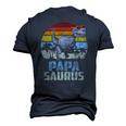 Papasaurus Rex Dinosaur Papa Saurus Matching Men's 3D T-Shirt Back Print Navy Blue