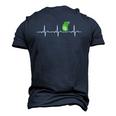 Parrot Ekg Green Parrotlet Heartbeat Bird Pulse Line Birb Men's 3D T-Shirt Back Print Navy Blue