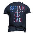 Patriotic Captain Dad American Flag Boat Owner 4Th Of July V2 Men's 3D T-shirt Back Print Navy Blue