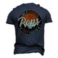 Pops Like A Grandpa Only Cooler Vintage Retro Fathers Day Men's 3D T-Shirt Back Print Navy Blue