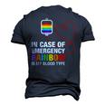 Pride Month Rainbow Is My Blood Type Lgbt Flag Men's 3D T-Shirt Back Print Navy Blue