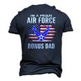 Im A Proud Air Force Bonus Dad With American Flag Veteran Men's 3D T-Shirt Back Print Navy Blue
