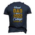 Mens Proud Dad Of A 2022 Graduate Graduation College Student Papa Men's 3D T-Shirt Back Print Navy Blue