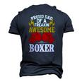 Proud Dad Of A Freakin Awesome Boxer For Boxing Dads Men's 3D T-Shirt Back Print Navy Blue