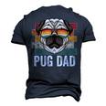 Pug Dog Dad Retro Style Apparel For Men Kids Men's 3D T-shirt Back Print Navy Blue