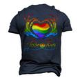Rainbow Heart Skeleton Love Is Love Lgbt Gay Lesbian Pride Men's 3D T-Shirt Back Print Navy Blue