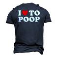 Red Heart I Love To Poop Men's 3D T-Shirt Back Print Navy Blue