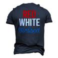 Red White And Blessed Independence Day 4Th Of July Patriotic Men's 3D T-Shirt Back Print Navy Blue