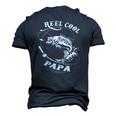 Reel Cool Papa For Fishing Nature Lovers Men's 3D T-Shirt Back Print Navy Blue